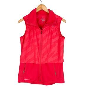 Nike Hot Pink Full Zip Therma Fit Sleeveless Vest